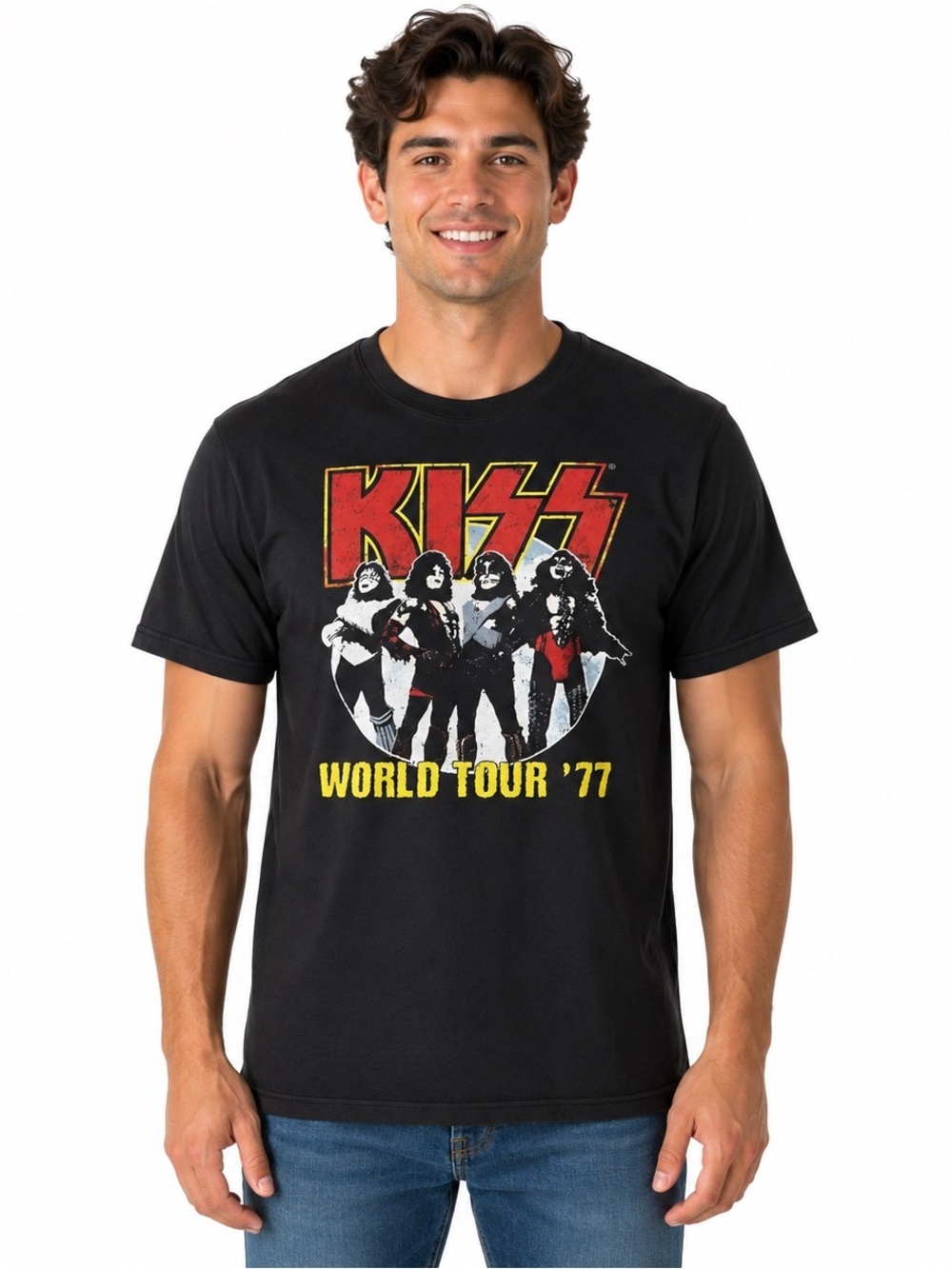 Kiss Original Members 1977 World Tour Tee Shirt